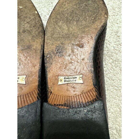 Ennesi Genuine Lizard Brown Men’s Shoe Sz 10 - Picture 8 of 10